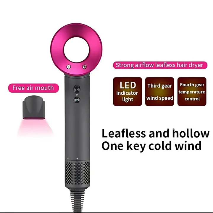 Leafless Professional Hair Dryer 1800W Ionic With 5 Attachments - 7