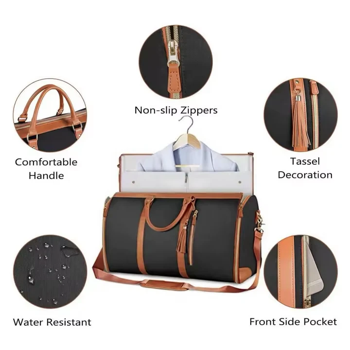 8 In 1 Travel Storage Bag, Leather Travel Duffel Bag With Shoulder Strap - 19