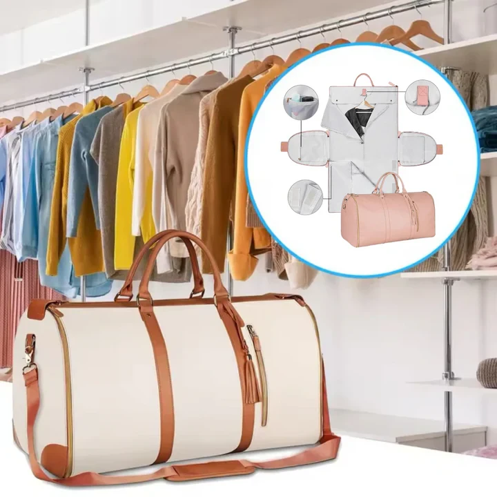 8 In 1 Travel Storage Bag, Leather Travel Duffel Bag With Shoulder Strap - 22