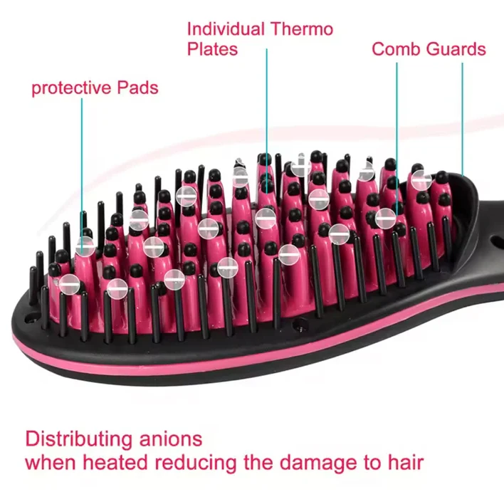 Hair Straightener Brush Ceramic - 4
