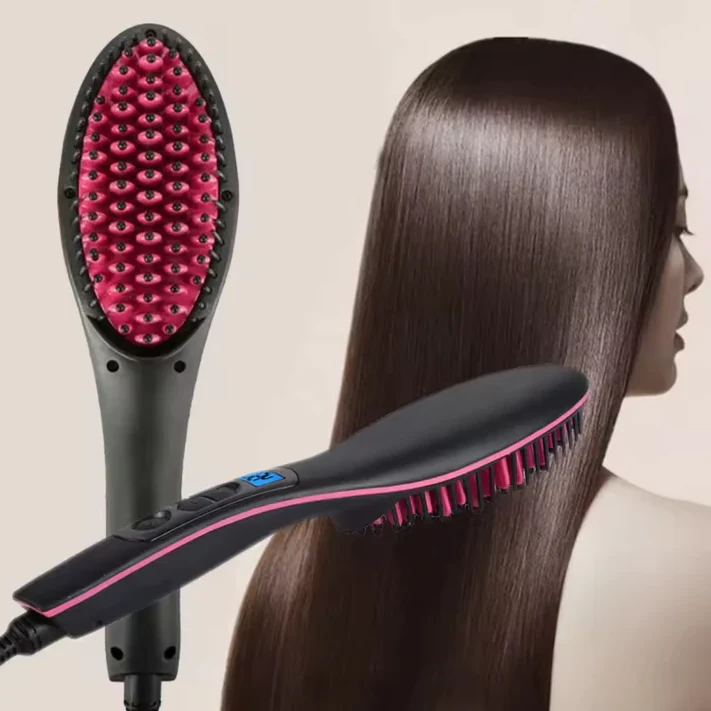 Hair Straightener Brush Ceramic - 7