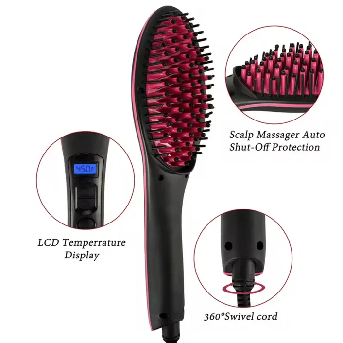 Hair Straightener Brush Ceramic - 9