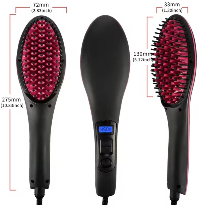 Hair Straightener Brush Ceramic - 12