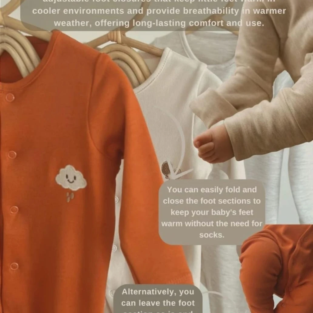 Long Sleeve Baby Rompers - 3