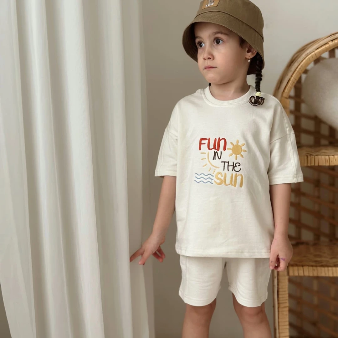 Ecru Short & Tshirt - 2