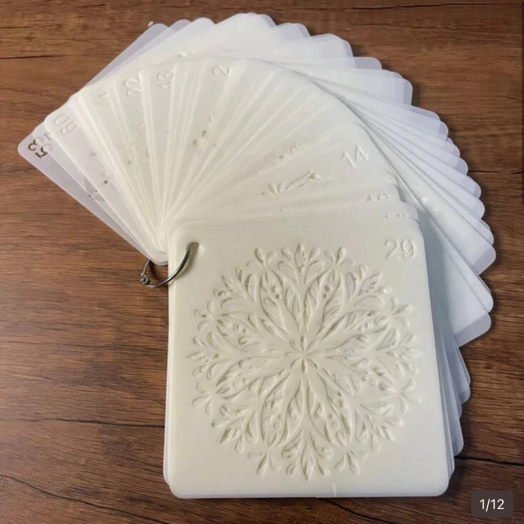 mandala flower series painting template