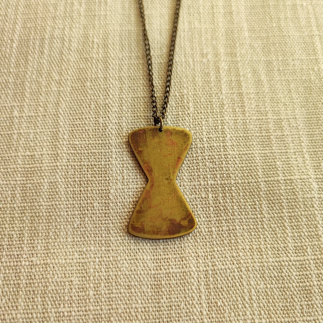 Rustic Adinkra Brass Pendant - 2