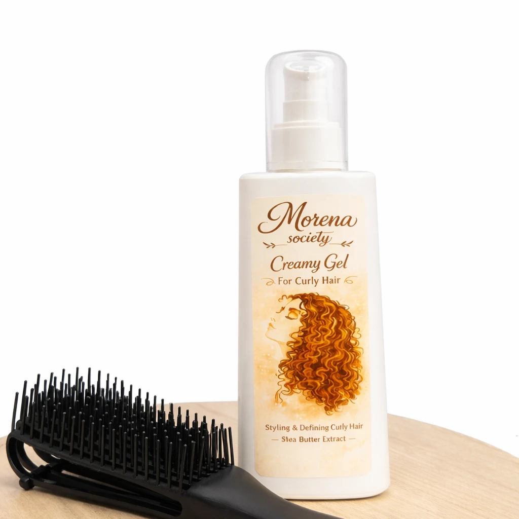 Curly Hair Styling creamy Gel + detangler brush