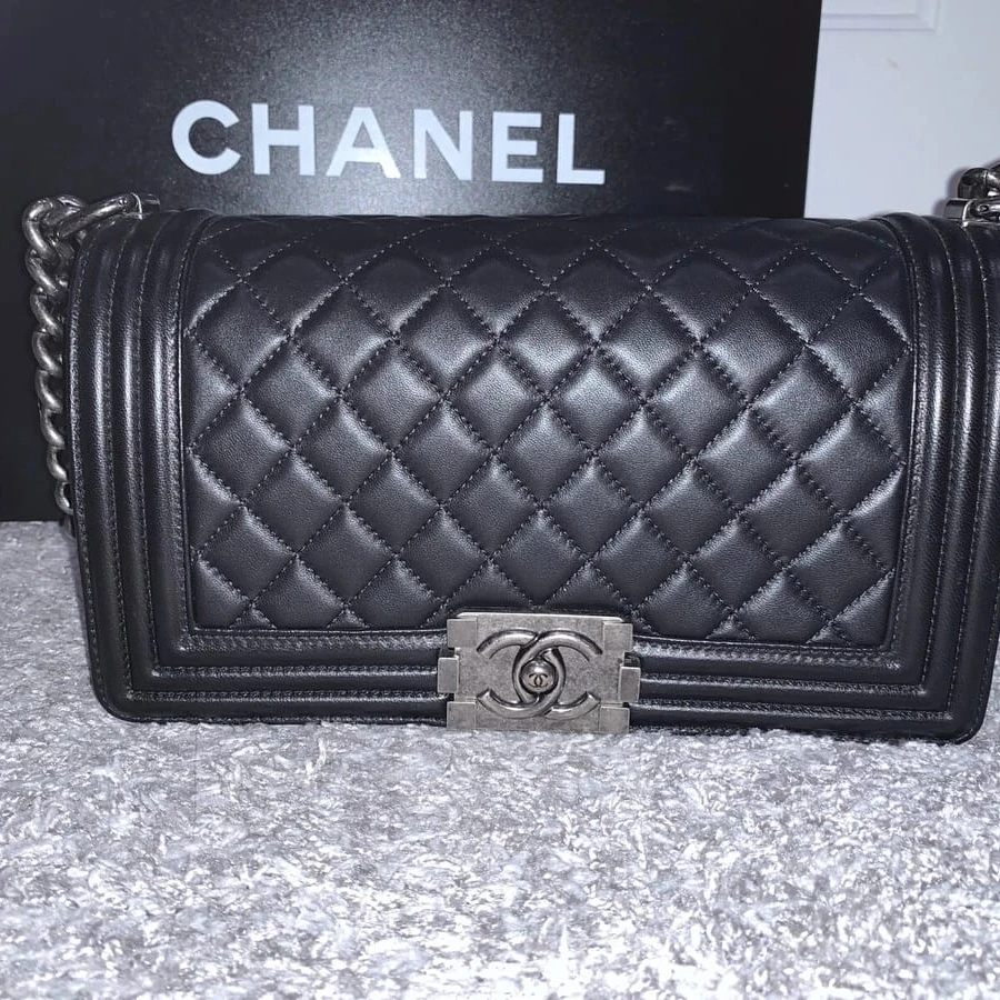 RARE AUTH Chanel Black Original Le Boy Big Bag