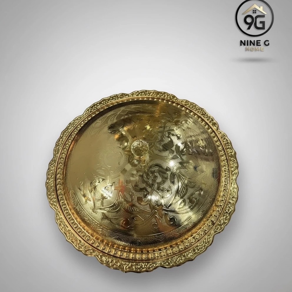 Golden Tray With Cover