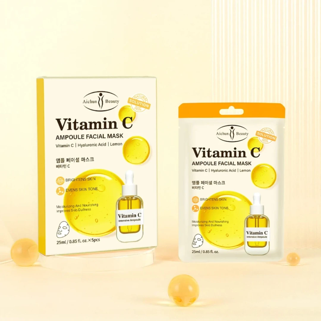 Vitamin C Facial Mask Brightening Even Skin Tone Organic Skin Care Fair And White Products Moisturizing Full Face Masks Beauty - 5