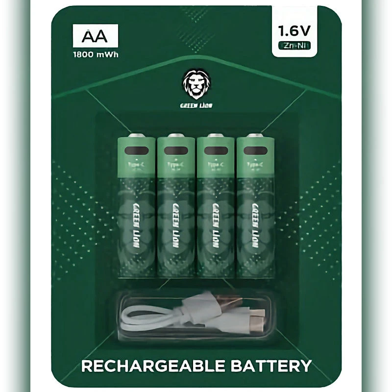 GREEN LION RECHARGEABLE BATTERY AA 1.6V 1800MAH