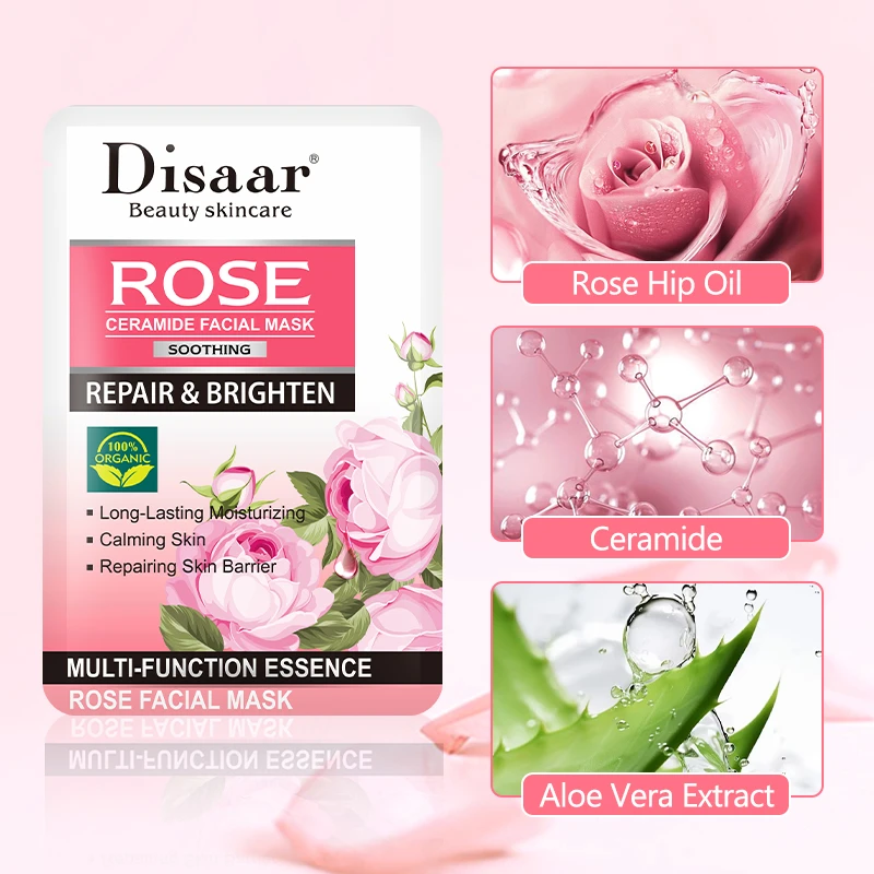 Aloe Vera Extract Long Lasting Moisturizing Skin Care Calming Repair Sheet Face Mask - 4