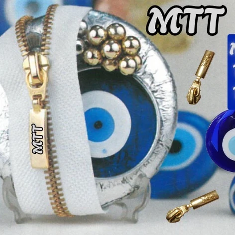 Metal white zipper