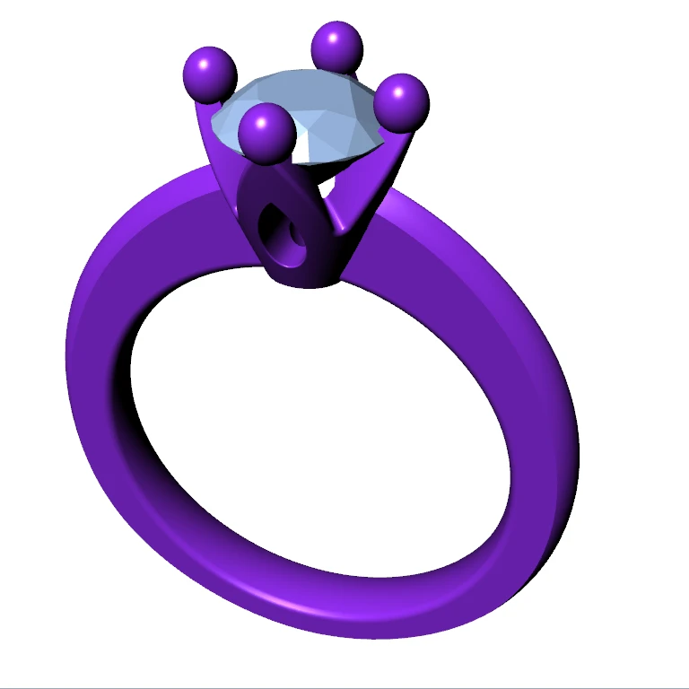 Beads Pronds Engagement Ring -C1 - 9