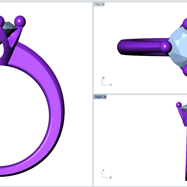 Beads Pronds Engagement Ring -C1 - 8