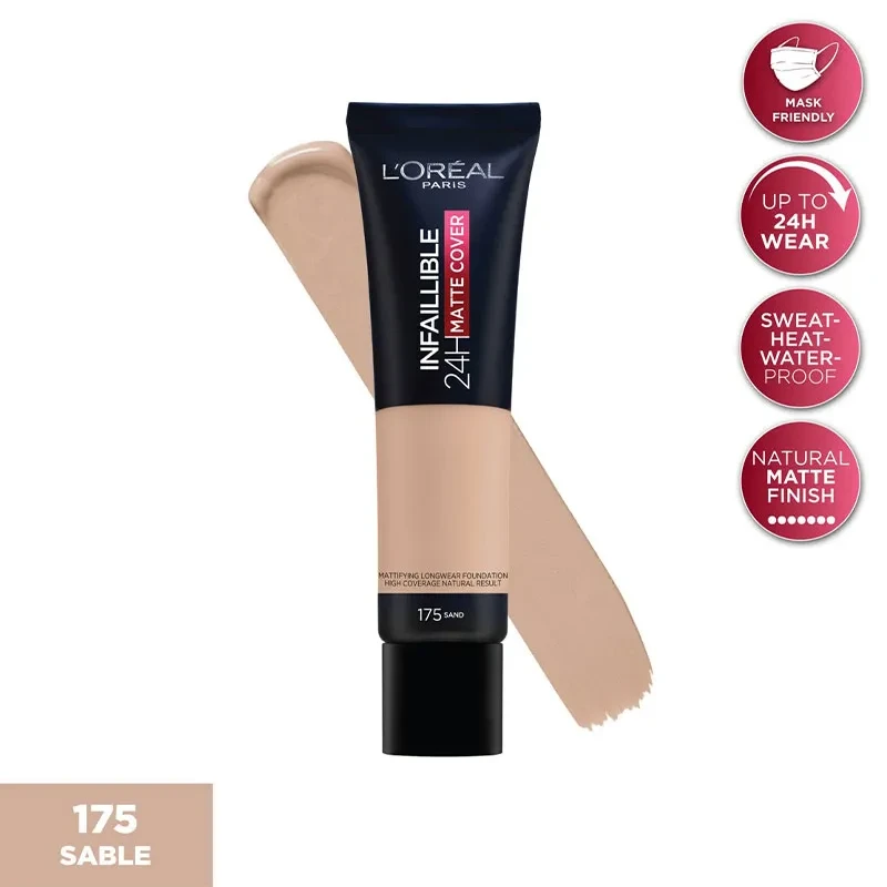 Infaillible 32H Matte Cover Liquid Foundation, With 4% Niacinamide, Long Lasting, Natural Finish, SPF 25 - 4