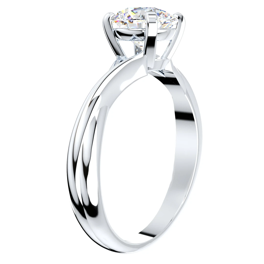 Twisted Engagement Solitaire Ring 3D CAD Design-O11031 - 5