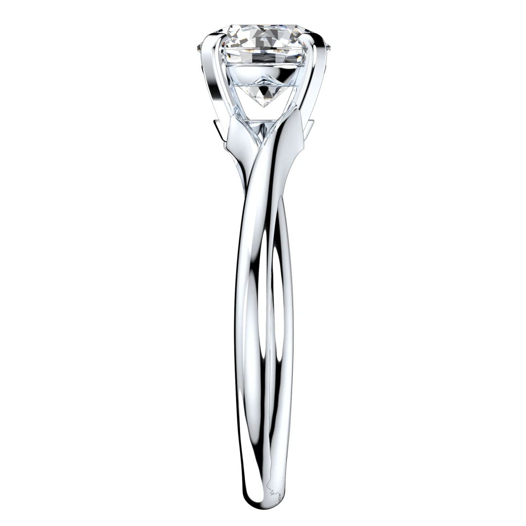 Twisted Engagement Solitaire Ring 3D CAD Design-O11031 - 3