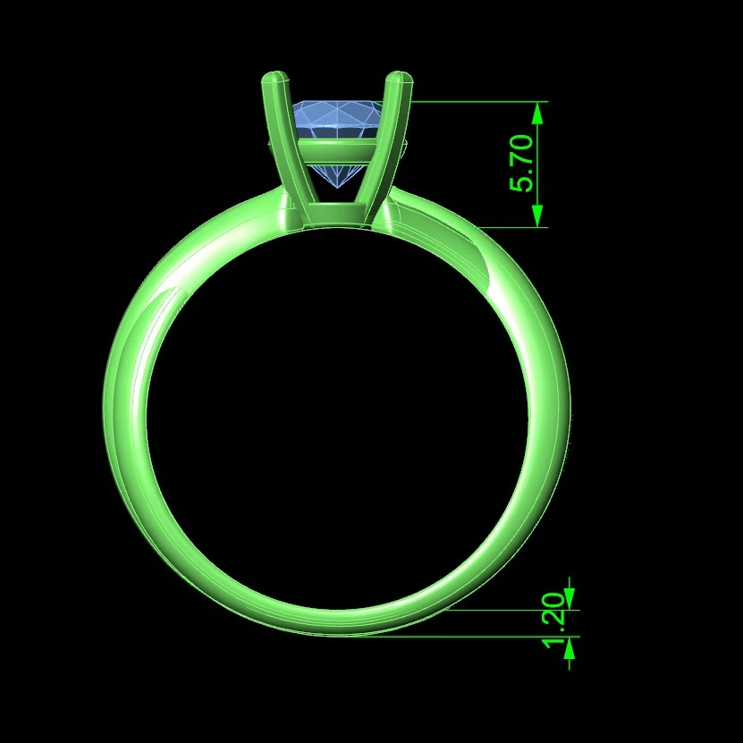 Twisted Engagement Solitaire Ring 3D CAD Design-O11031 - 8