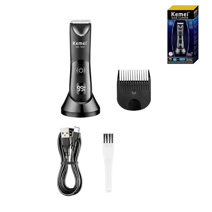 Waterproof Body Groomer With Skin Friendly Blades Kemei Hair Trimmer KM-1840 - 6