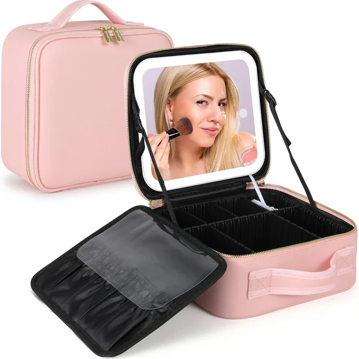 Adjustable Light Make Up Bag With Mirror LED Light - 2