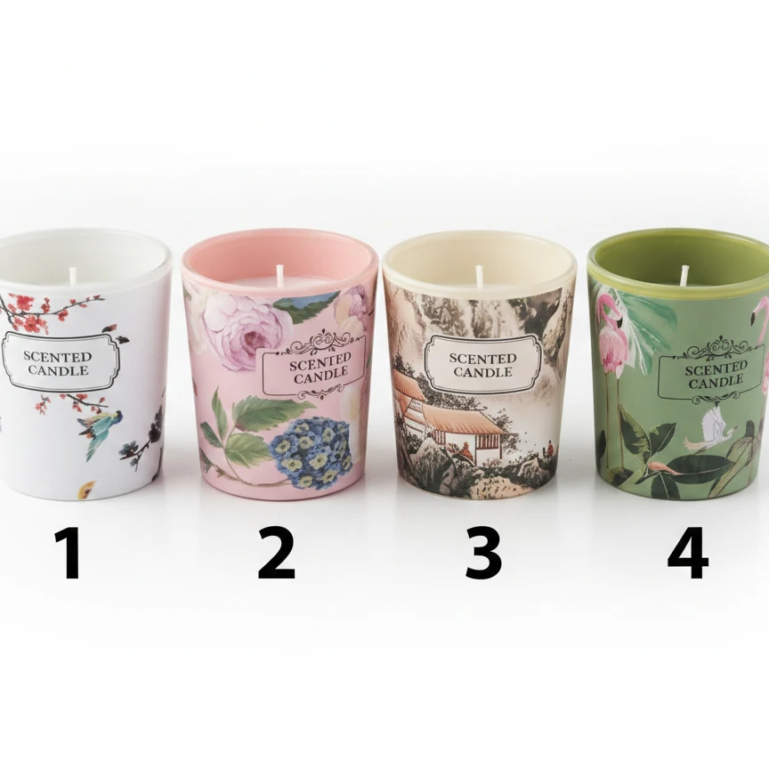 Rose Amber Scented Natural Soy Wax Candle, 14.1oz Medium,