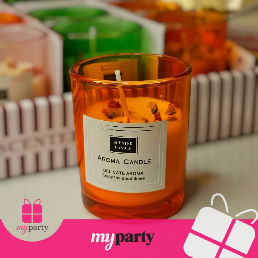 Colorful Scented Candles In Glass | Lavender Lemon Rose Jasmine Sandalwood For Home Decor, Gifting, Anniversary | 30 Hours Burn Time - 2