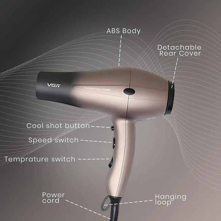 VGR V463 Professional Hair Dryer 1800-2200W High-Performance - 4