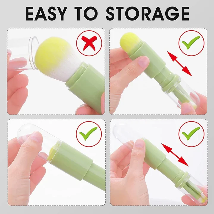 4-in-1 Portable Makeup Brush Set - 7