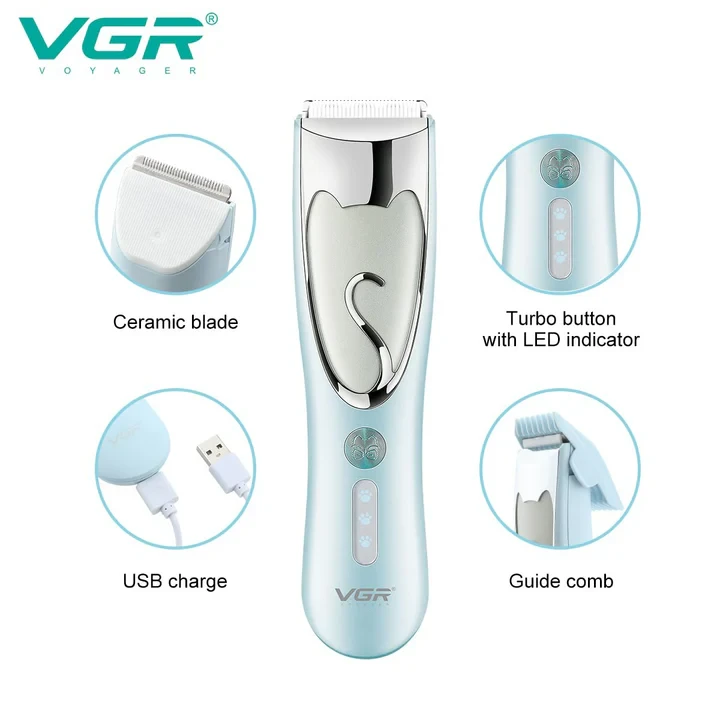 VGR V203 Cordless Dog Clippers Waterproof - 9