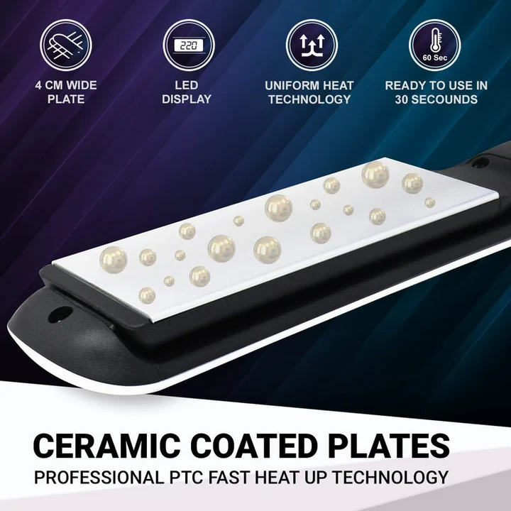 VGR V511 Flat Iron Anti-Static Flat Iron With Ceramic Plates And Lcd Display Hair Straightener - 10