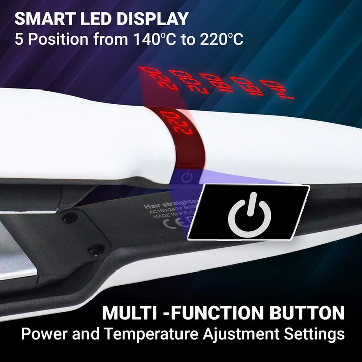 VGR V511 Flat Iron Anti-Static Flat Iron With Ceramic Plates And Lcd Display Hair Straightener - 11