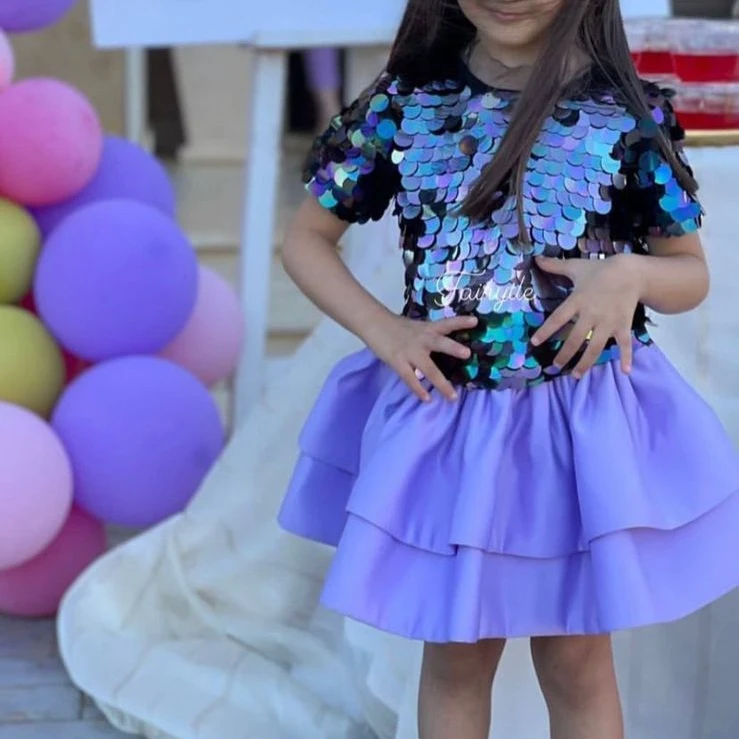 Lilac Sparkle Mermaid Skirt & Top