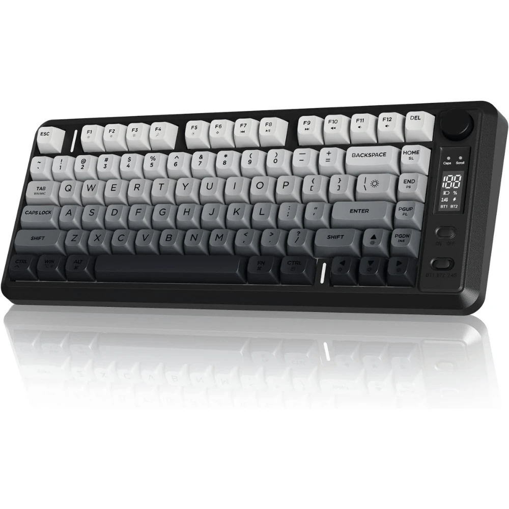FreeWolf M75 Wireless Mechanical Feel Gaming Keyboard Bluetooth/2.4Ghz
