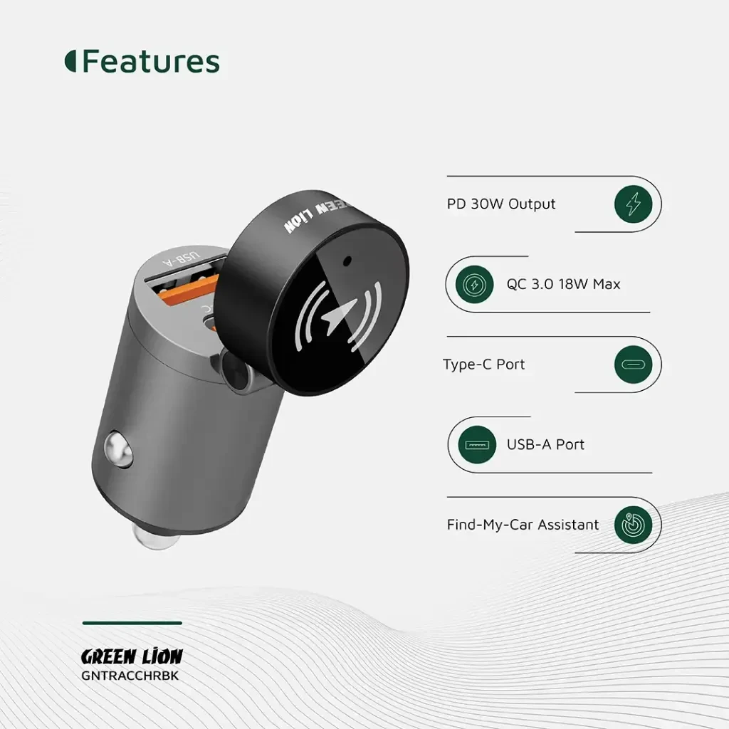 GREEN LION TRACKER DUAL PORT CAR CHARGER PD30W - 6