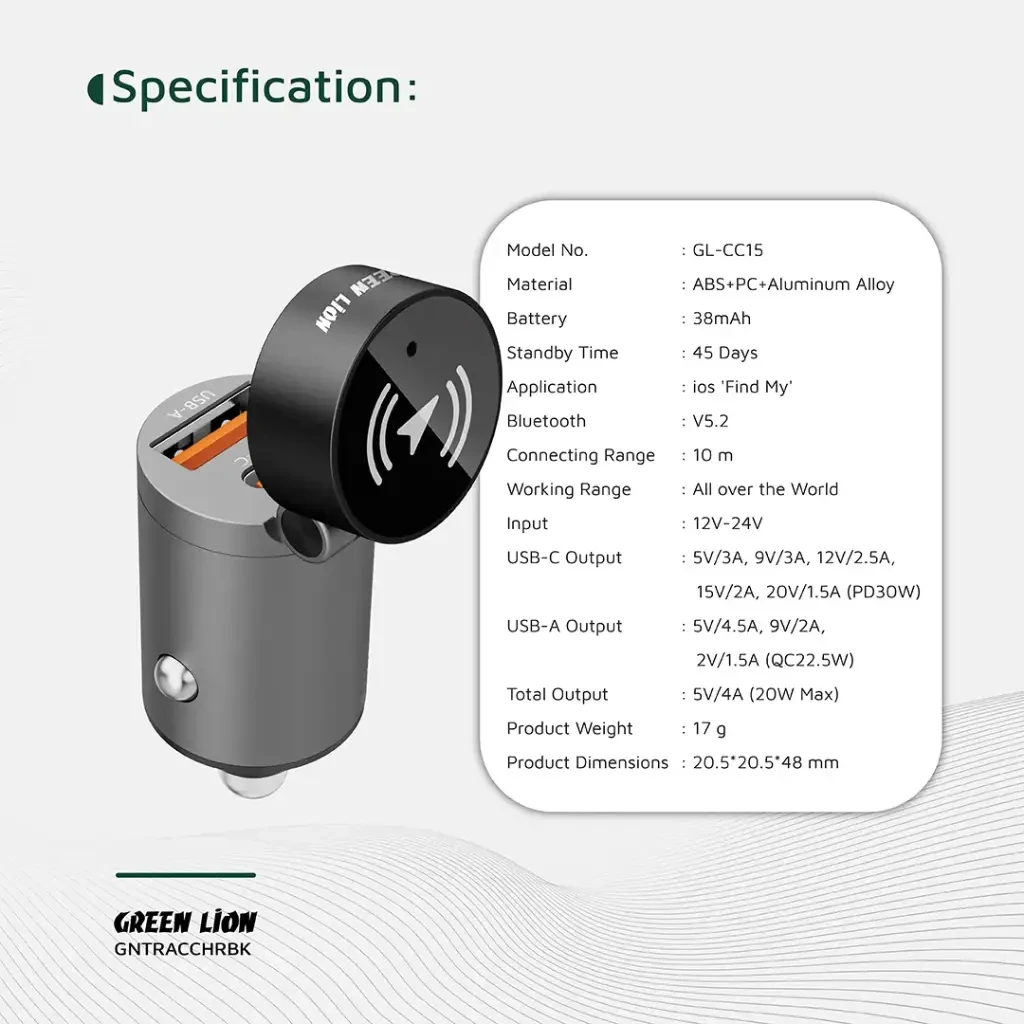 GREEN LION TRACKER DUAL PORT CAR CHARGER PD30W - 5