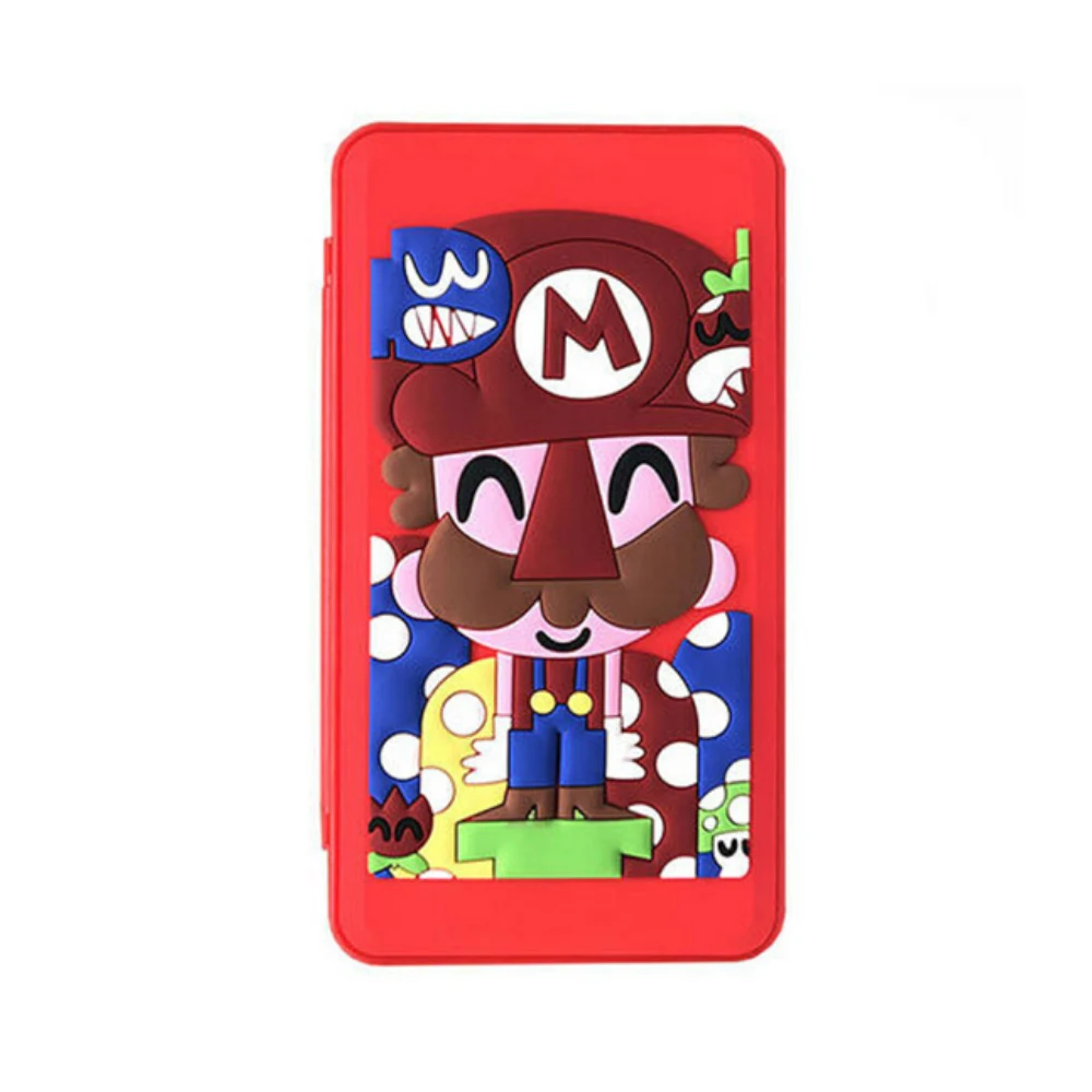 3D Pattern Game Card Case For Nintendo Switch With 24 Game Card Slots And 24 Micro SD Card Slots - Mario