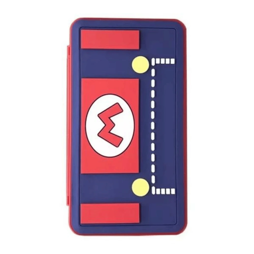3D Pattern Game Card Case For Nintendo Switch With 24 Game Card Slots And 24 Micro SD Card Slots - Super Mario Blue/Red