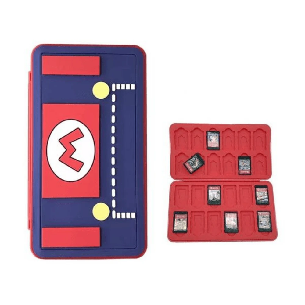 3D Pattern Game Card Case For Nintendo Switch With 24 Game Card Slots And 24 Micro SD Card Slots - Super Mario Blue/Red - 2