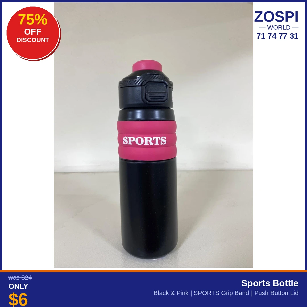Black & Pink Sports Bottle BP6