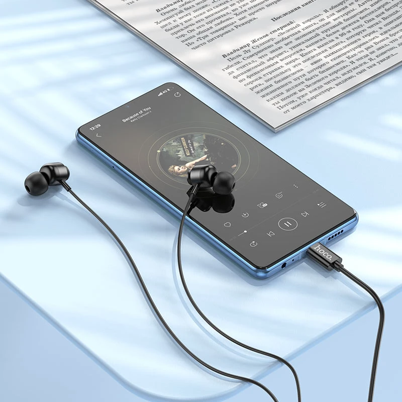 HOCO M122 UNIVERSAL EARPHONES WITH MIC BLACK - 4