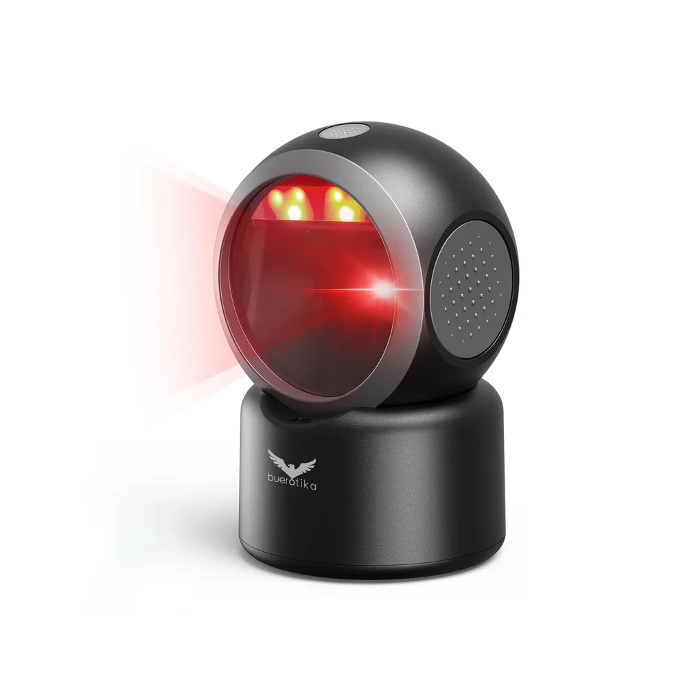 BUEROTIKA BS105D USB 2D Desktop Barcode Scanner – Auto-Sensing, High-Speed ARM Processor