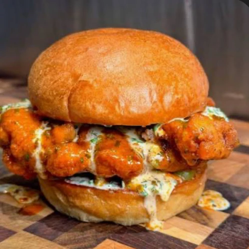 crunchy buffalo chicken burger junkies