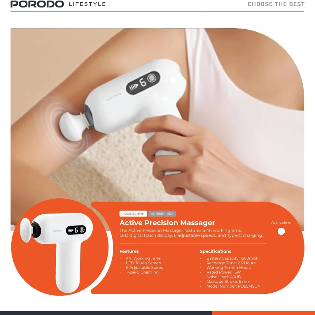 PORODO ACTIVE PRECISION MASSAGER 1500MAH USB-C 15W - 3