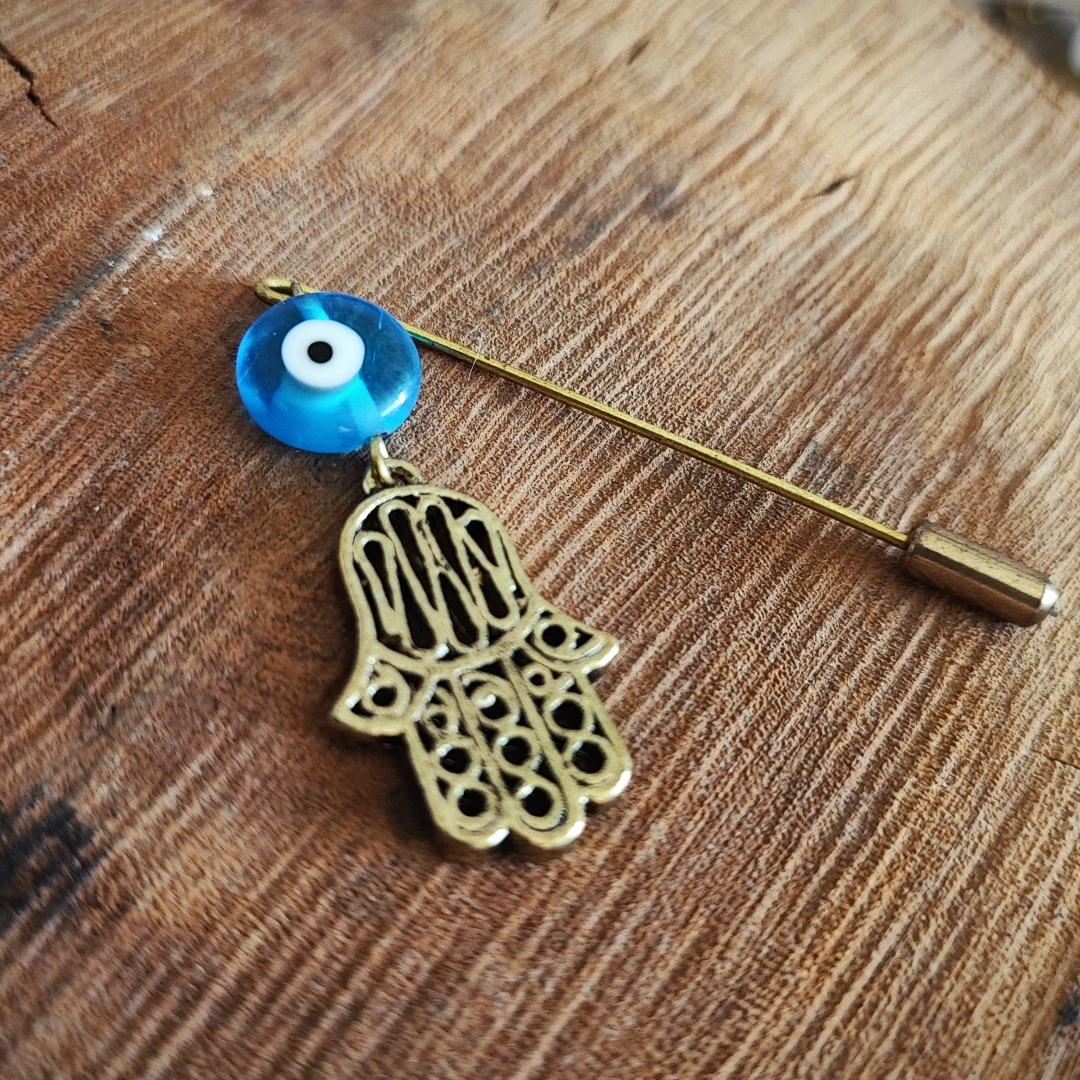 Hand Of Fatima Evil Eye Lapel Pin - 2
