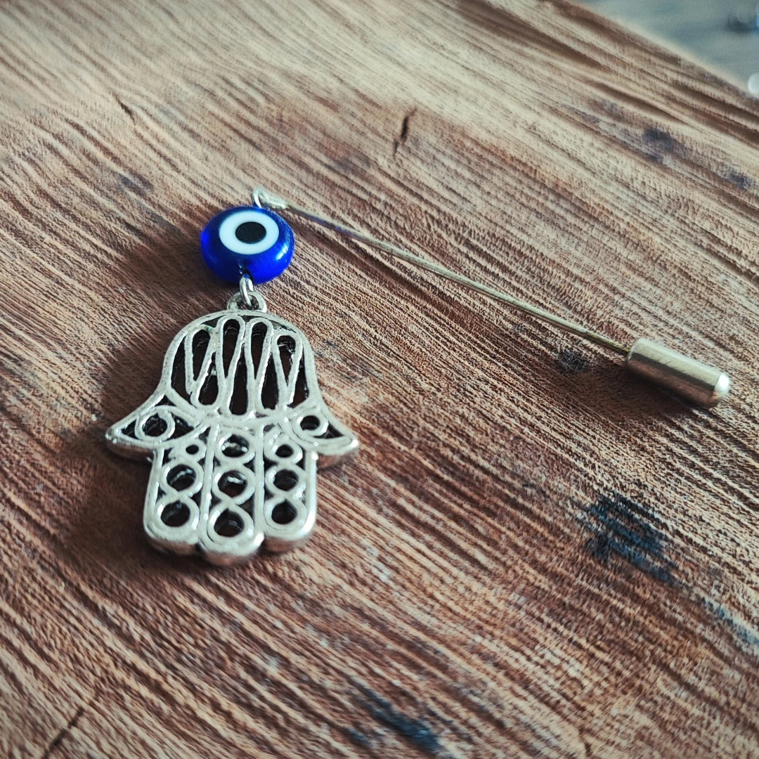 Hand Of Fatima Evil Eye Lapel Pin - 2