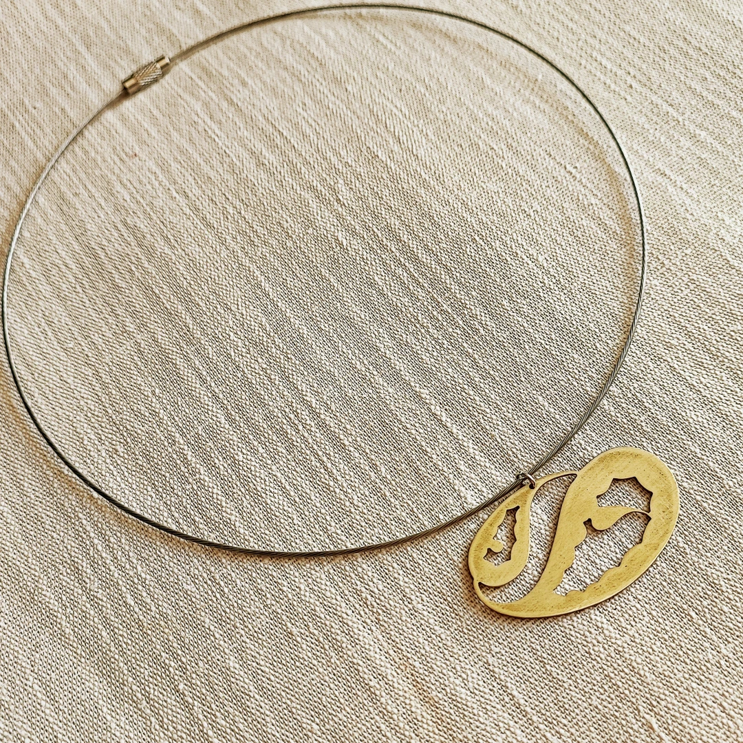 Paisley Organism Brass Pendant - 3