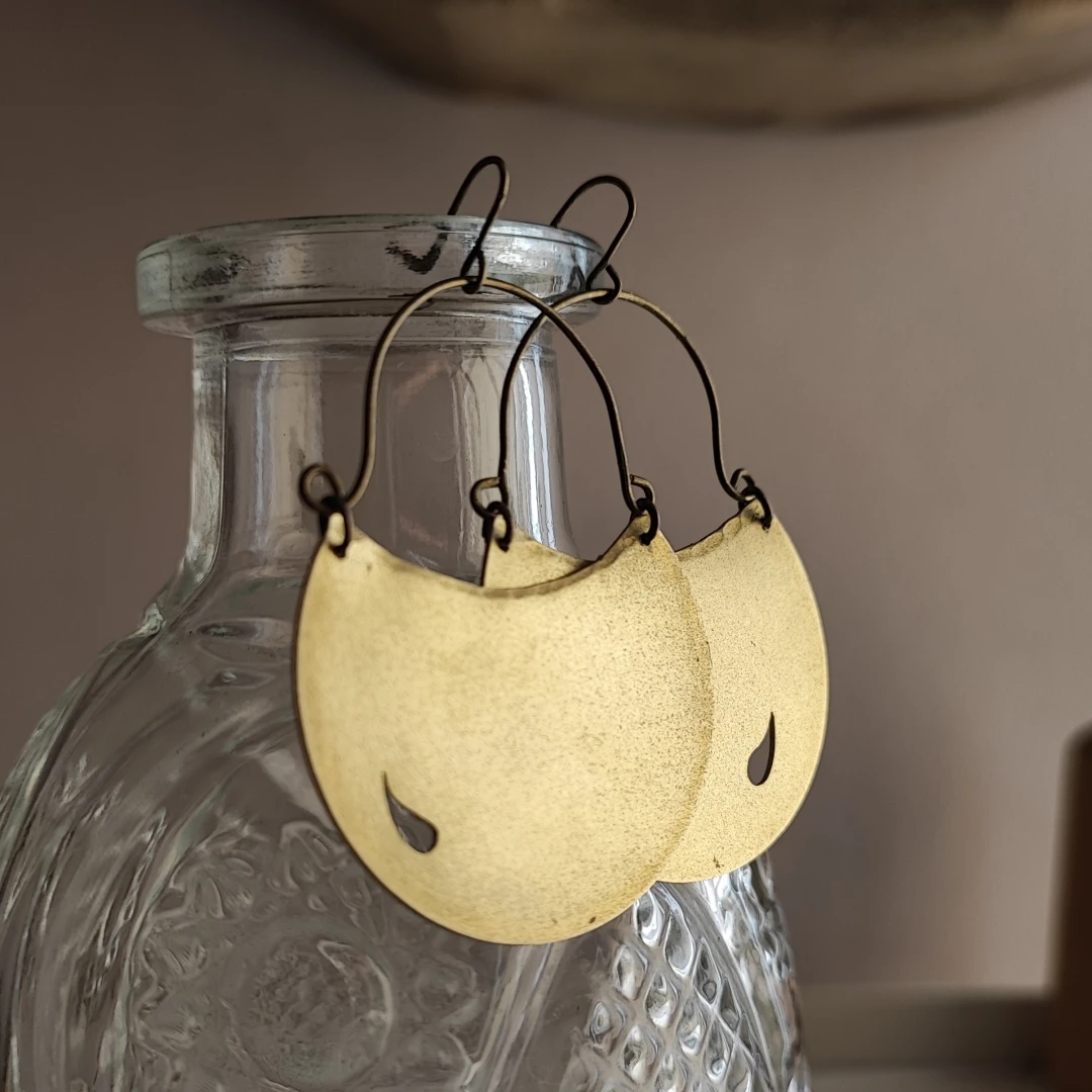 Large Boho Brass Earrings
