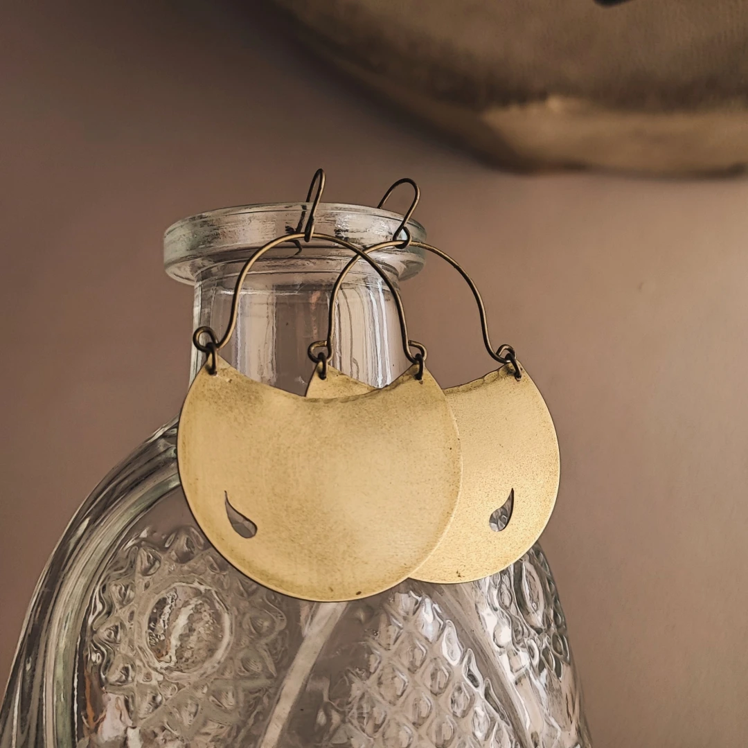 Large Boho Brass Earrings - 3